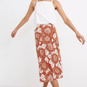 Silk Midi Slip Skirt in Sunflower Season MADEWELL SIZE 6